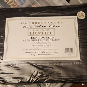 Black Cotton Sateen King Sheet Set